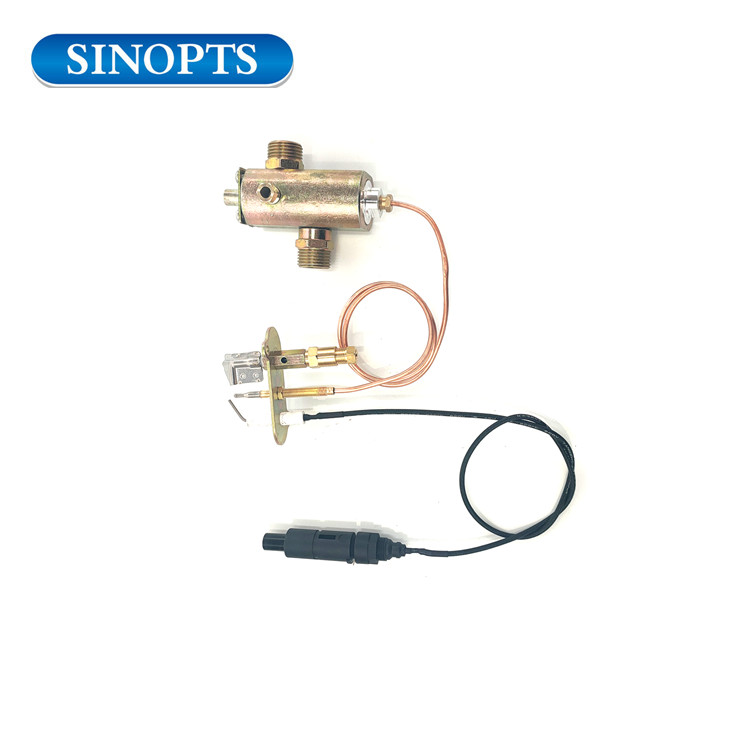 Gas heater spare parts burner system control valve with piezo igniter and pilot assembly