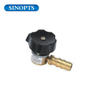 Single nozzle brass bbq control valve